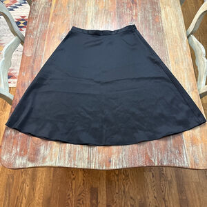 Jenny Yoo Collection Black Luxe Satin A-Line Midi Skirt Size 8 Formalwear